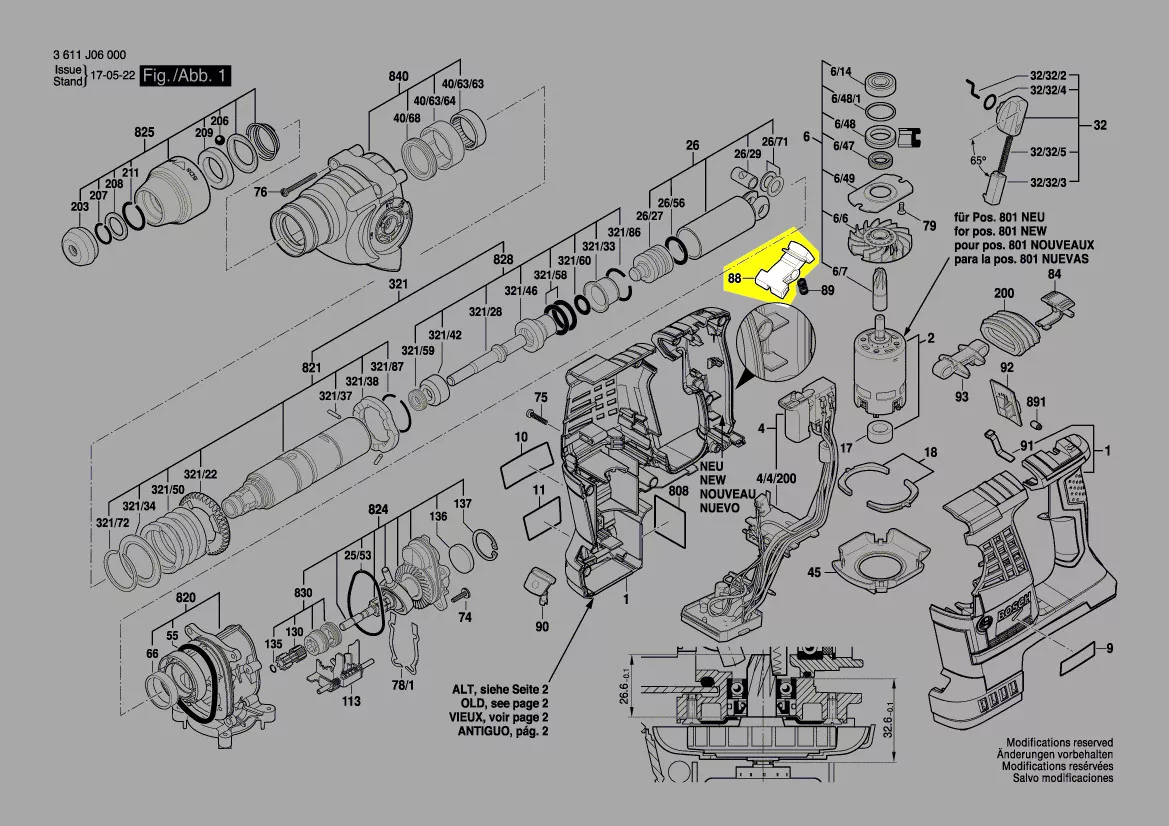 verrou batterie réf. 1 600 A00 1CM Bosch